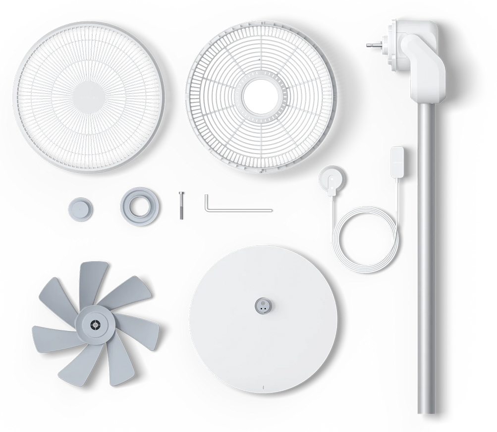 different parts of standing fan